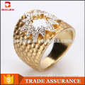 2016 New product big model good quality latest gold plated alloy zirconia ring for women